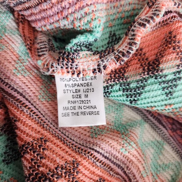 Signature 8 Colorful Knit Cardigan Sweater Zigzag Medium Boho Festival - Picture 9 of 13